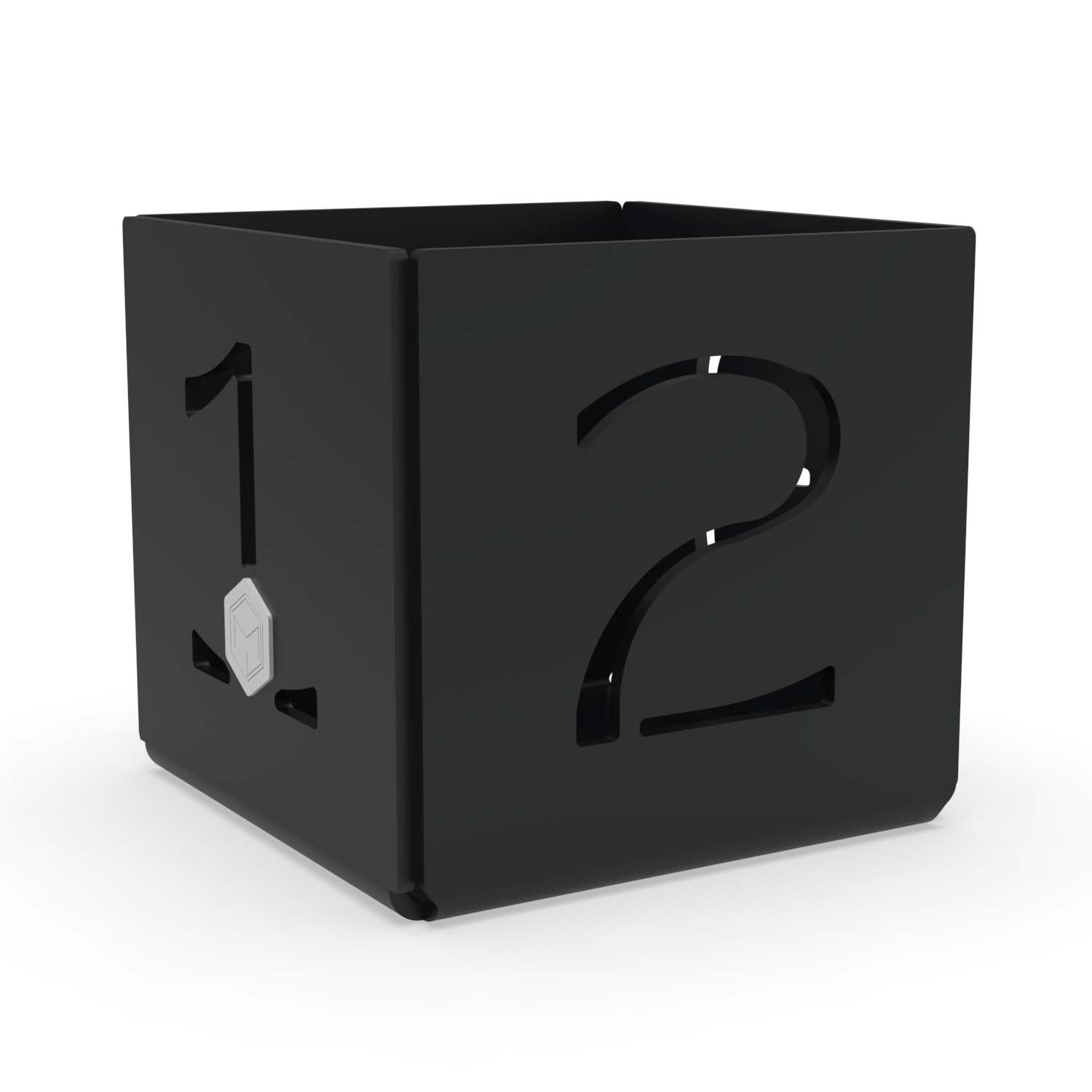 Teelichtwürfel NUMBERS, Stahl pulverbeschichtet