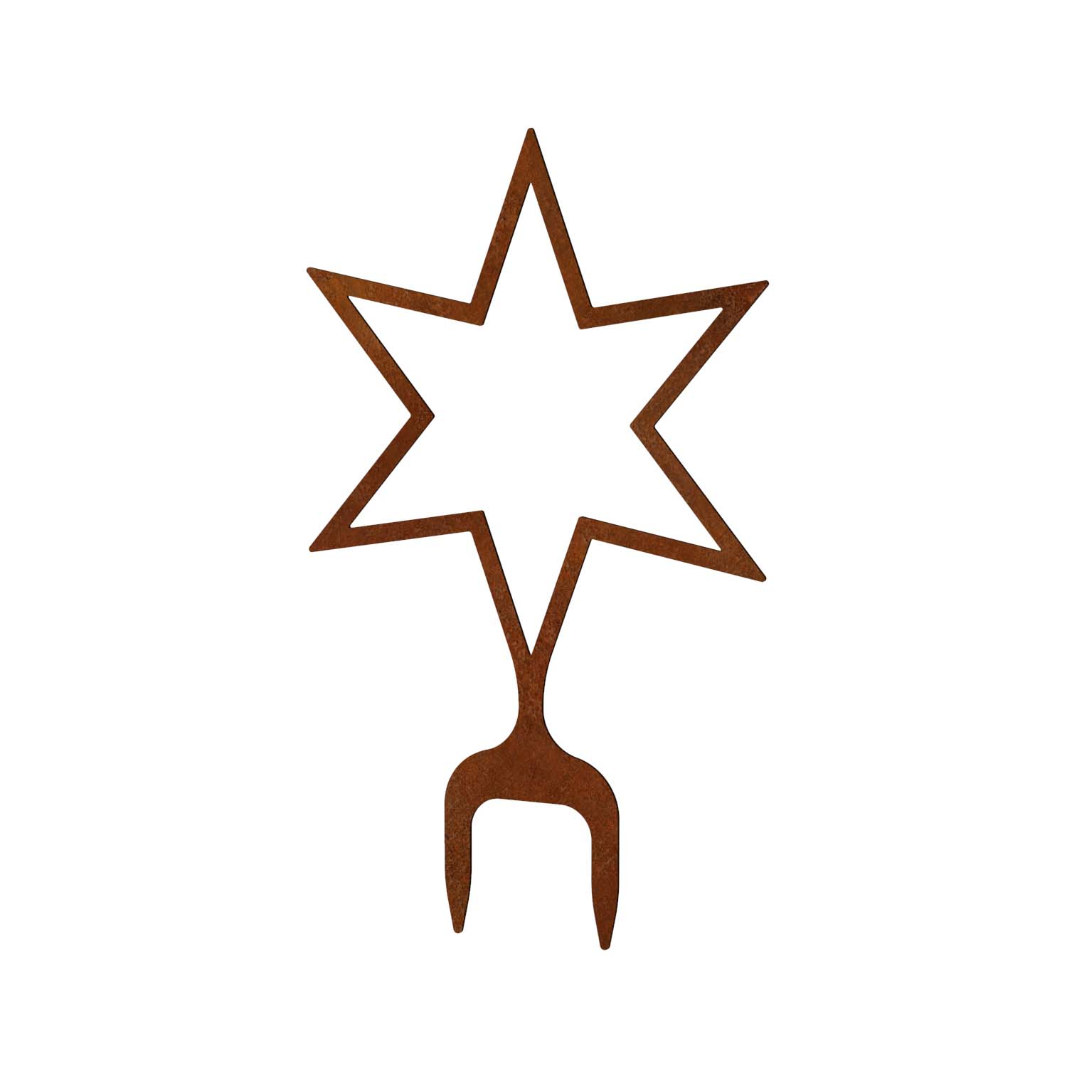 Gartenstecker Stern aus Cortenstahl, 30 x 42,5 cm, steckbar