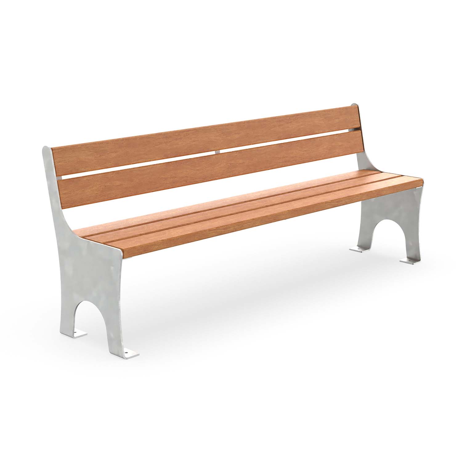 Gartenbank CERANA aus Flachstahl, Sitz und Rückenlehne aus Holz, verzinkt, 4-Sitzer
