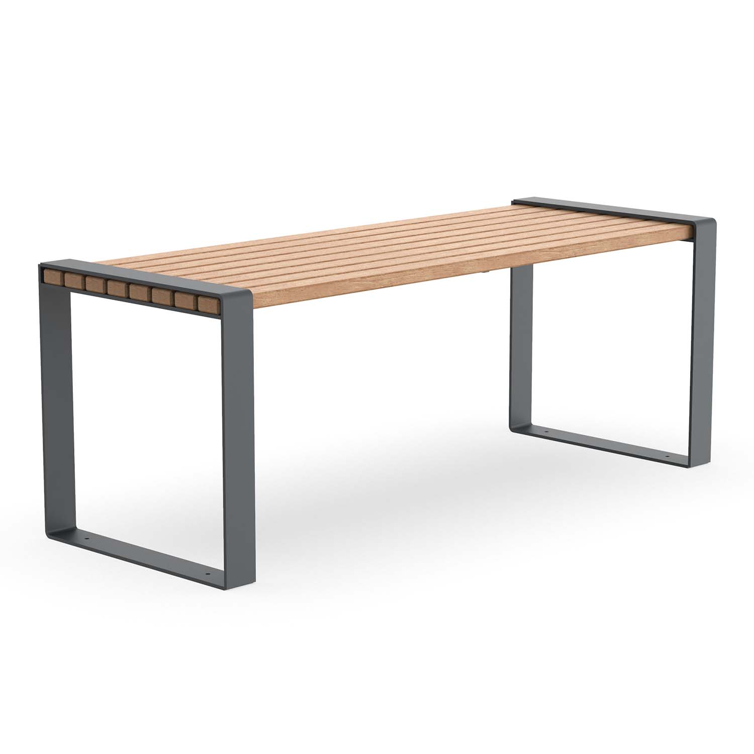Outdoor-Tisch für Gartenbank CONSOLA, Flachstahl, Tischfläche aus Holz, verzinkt und farbbeschichtet